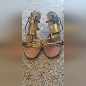 Dolce & Gabbana Gold and Tan Heels